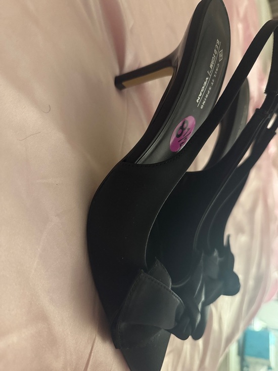 NWT Call It Spring Black Bow Coquette Pointed-Toe Slingback Heels - Picture 6 of 6